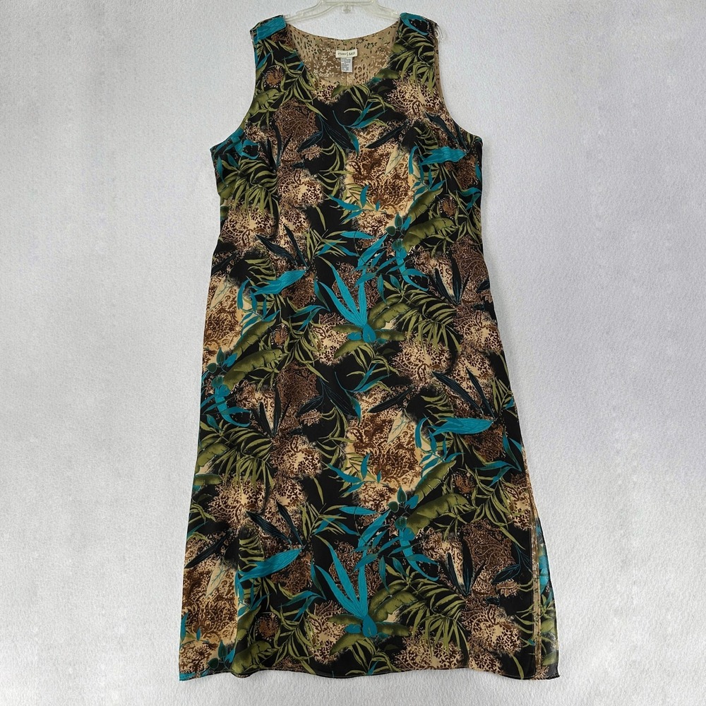 Studio Ease Reversible Long Maxi Dress Womens 24W‎ Sleeveless Floral prints
